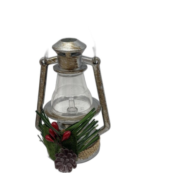 Christmas Lanterns Camping Ornaments Red And Silver Pine cone, Berries Decor - Picture 10 of 12